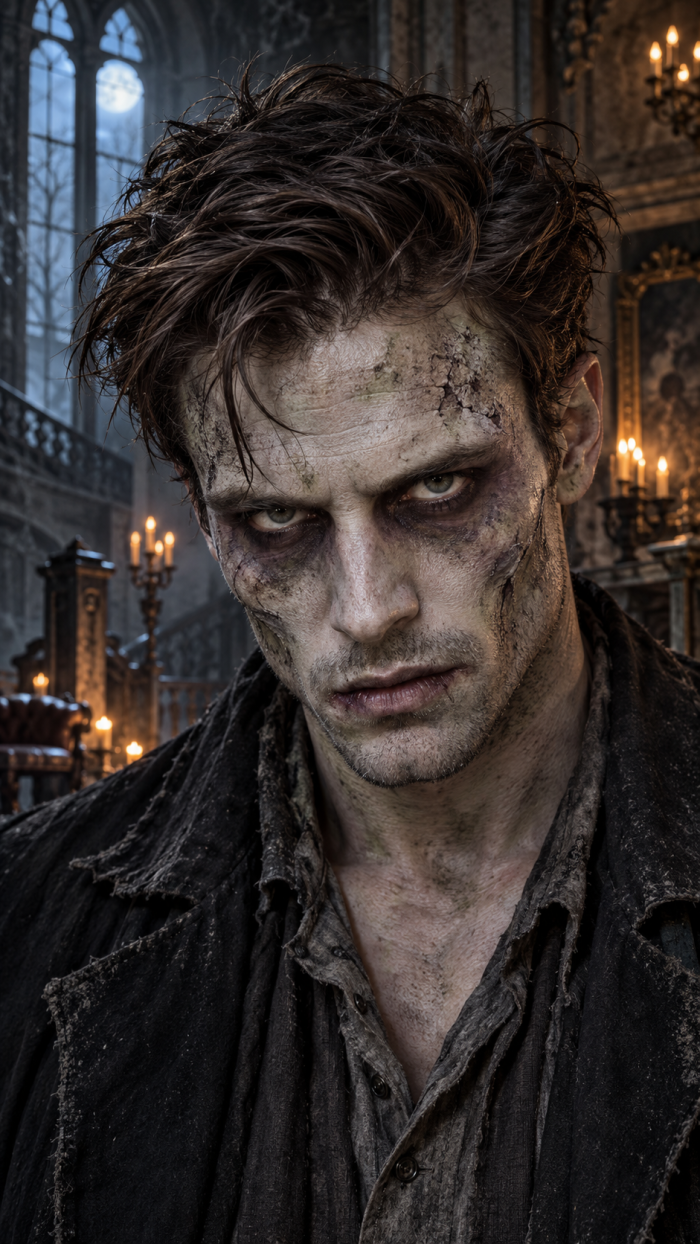 🥉 Platz 3 Halloween Schminken Mann als unheimlicher Zombie