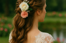 Diese Frisuren mit Blumen Klammer sind so schön dass du nie wieder ohne willst