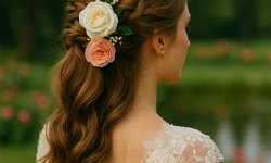 Diese Frisuren mit Blumen Klammer sind so schön dass du nie wieder ohne willst