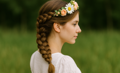 1. Der klassische Bauernzopf mit Blumenkranz 🌼 1. Der klassische Bauernzopf mit Blumenkranz 🌼