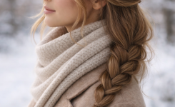 13 Winter Frisuren ohne Hitze Der niedrige Seitenzopf