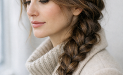 3 Winter Frisuren ohne Hitze Der geflochtene Seitenscheitel Look