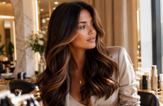 Die 3 schönsten Ideen für dunkle Haare mit Highlights die sofort luxuriöser wirken