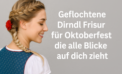 Geflochtene Dirndl Frisur für Oktoberfest die alle Blicke auf dich zieht