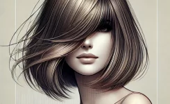 Gestufte Haare mit Curtain Bangs