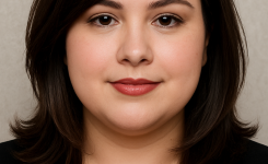 Mittellanger Haarschnitt für ein rundes Gesicht mit Seitenscheitel Mittellanger Haarschnitt für ein rundes Gesicht mit Seitenscheitel