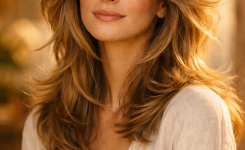 Platz 1 70er Jahre Frisuren mit Stufenschnitt im Farrah Fawcett Stil