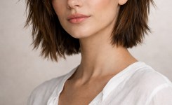 Platz 1 Abgehackte Frisuren als fransiger Bob mit klaren Kanten