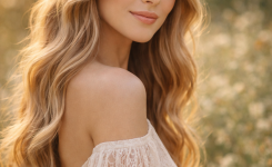 Platz 1 Blumenkranz Haare Mit Offenem Wellenlook Für Pure Romantik