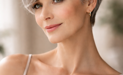 Platz 1 Frisuren kurze graue Haare als Moderner Pixie Cut