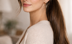 Platz 1 Frisuren lange Haare Alltag als moderner Low Sleek Ponytail