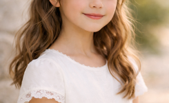 Platz 1 Kommunion Frisuren mit halboffenen Haaren klassisch und zeitlos