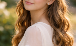 Platz 1 Konfirmations Frisuren mit halboffenen Wellen für natürliche Eleganz