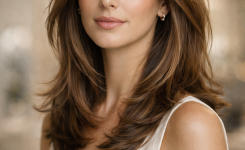 Platz 1 Ovales Gesicht Haarschnitt mit sanften Stufen und Face Framing