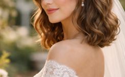 Platz 1 brautfrisur schulterlange haare Der romantische Half Up Look