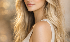Platz 1 dunkler ansatz blonde haare mit softem Balayage Effekt