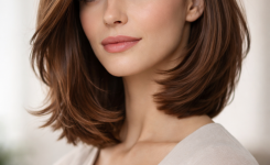 Platz 1 – Gestufter Long Bob als beste Bob Frisur dickes Haar