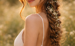 Platz 2 Blumenkranz Haare Mit Lockerer Flechtfrisur Für Boho Vibes