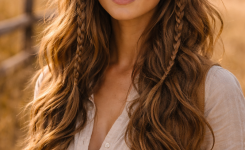 Platz 2 Cowgirl Frisur mit Flechte Lässig Wild und Feminin