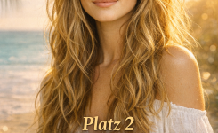 Platz 2 Curtain Bangs Lange Haare mit Beach Waves für den perfekten Summer Vibe