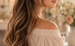 Platz 2 Der Half Up Look für romantische Vibes