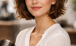 Platz 2 Kurzhaarschnitt für feines Haar Der fransige Bob mit Bewegung