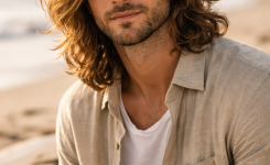 Platz 2 Long Hair Men Style mit lässigem Surfer Look Platz 2 Long Hair Men Style mit lässigem Surfer Look