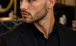 Platz 2 Mid Fade Frisur mit Slick Back für einen eleganten Auftritt