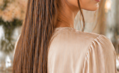 Platz 2 Moderne halboffene frisur glatte haare mit Twist