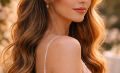 Platz 2 frisur frisuren hochzeit gast einfach Halb offen mit sanften Wellen