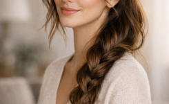 Platz 3 Frisuren lange Haare Alltag als lockerer geflochtener Zopf