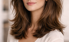 Platz 3 Haar Schnitt Ideen Mittellang Der mittellange Shag mit modernem Twist