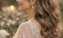 Platz 3 Halboffene mutter der braut haare mit romantischem Twist