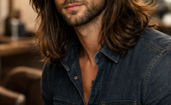 Platz 3 Long Hair Men Style mit strukturiertem Layer Cut