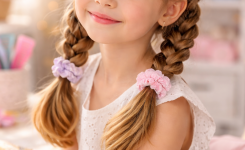 Platz 3 Mädchen Frisur mit klassischen Zöpfen für Alltag und Schule