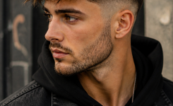 Platz 3 Mid Fade Frisur mit lockerer Textur für modernen Streetstyle