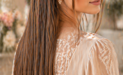 Platz 3 Romantische halboffene frisur glatte haare mit Mini Flechtzöpfen