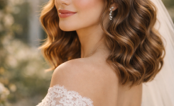 Platz 3 brautfrisur schulterlange haare Die offenen Wellen mit Glam Faktor