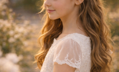 Platz 3 erstkommunion frisur mit blumenkranz Eleganter Flechtkranz Look