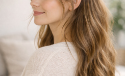 Platz 3 mühelose Half-up-Frisur mit feinem Zopf