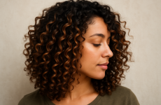 Sanfte Balayage Highlights für lockige Haare die deinen Look sowas von boosten