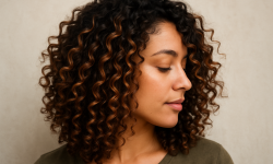 Sanfte Balayage Highlights für lockige Haare die deinen Look sowas von boosten