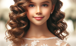 Trendige Konfirmationsfrisuren Halboffen mit Locken