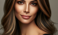 dunkle haare mit strähnen