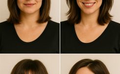 haarschnitt halblang für rundes gesicht mit stufen