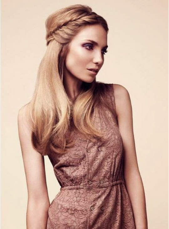 Permalink to Halblange Haare Frisuren Mit Geraden Blondes Haar Geflecht