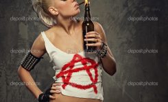 Punk Girl Smoking A Cigarette