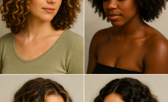 sanfte Balayage Highlights für lockige Haare